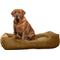 Show in main carousel: MODERN THREADS Luxury Tufted Velvet Cuddler Dog & Cat Bed with Removable Cover, Caramel, 42 x 30 x 10-in slide 3 of 9