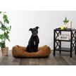 Show in main carousel: MODERN THREADS Luxury Tufted Velvet Cuddler Dog & Cat Bed with Removable Cover, Caramel, 34 x 25 x 9-in slide 5 of 8