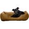 Show in main carousel: MODERN THREADS Luxury Tufted Velvet Cuddler Dog & Cat Bed with Removable Cover, Caramel, 34 x 25 x 9-in slide 3 of 8