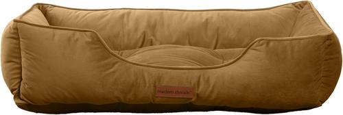 Show full view: MODERN THREADS Luxury Tufted Velvet Cuddler Dog & Cat Bed with Removable Cover, Caramel, 34 x 25 x 9-in slide 2 of 8