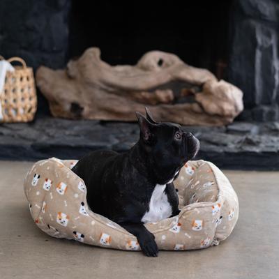 Show full view: Wag and Wiggle Tan Dogs Cuddler Dog Bed, Tan slide 5 of 5