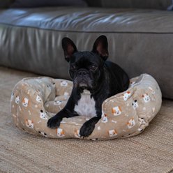Wag and Wiggle Tan Dogs Cuddler Dog Bed, Tan