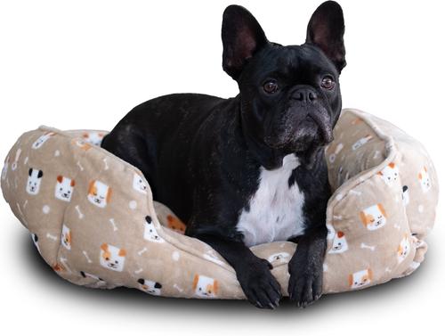 Show full view: Wag and Wiggle Tan Dogs Cuddler Dog Bed, Tan slide 2 of 5