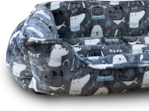 Show full view: Wag and Wiggle Space Dogs Cuddler Dog Bed, Grey slide 5 of 5
