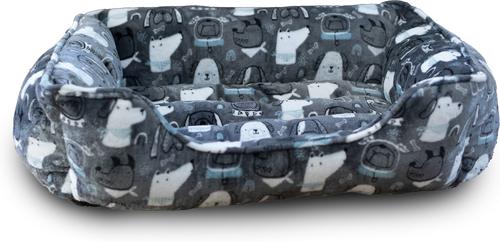 Show full view: Wag and Wiggle Space Dogs Cuddler Dog Bed, Grey slide 3 of 5
