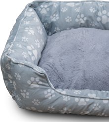Wag and Wiggle Paw Cuddler Dog Bed, Grey slide 2 of 6