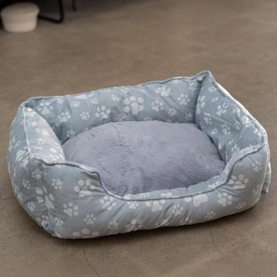 Show full view: Wag and Wiggle Paw Cuddler Dog Bed, Grey slide 2 of 6