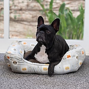 Wag and Wiggle Doggie Frames Cuddler Dog Bed, Grey