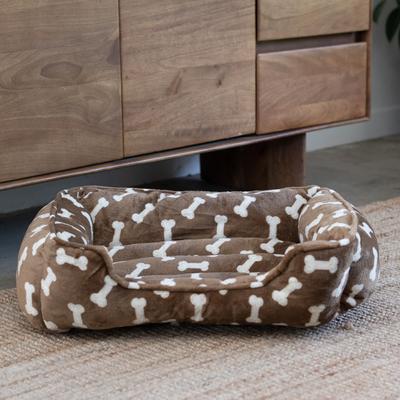 Show full view: Wag and Wiggle All Over Bones Cuddler Dog Bed, Brown slide 6 of 6