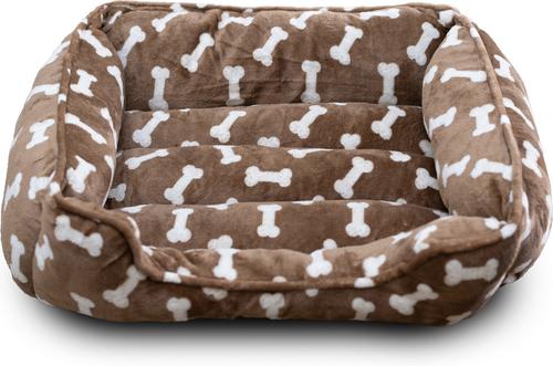 Show full view: Wag and Wiggle All Over Bones Cuddler Dog Bed, Brown slide 4 of 6