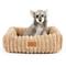 Show in main carousel: JESSICA SIMPSON Modern Ultra Luxurious Rabbit Fur Cuddler Dog & Cat Bed with Removable Cover, Brown slide 2 of 4