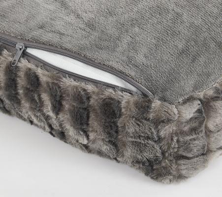Show full view: JESSICA SIMPSON Faux Fur Calming Pillow Dog & Cat Bed with Removable Cover, Dark Grey slide 4 of 4