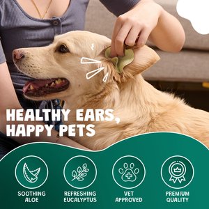 Scrubby Aloe Vera & Eucalyptus Hypoallergenic Dog Ear Wipes, 125 count