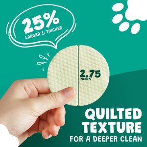 Scrubby Aloe Vera & Eucalyptus Hypoallergenic Dog Ear Wipes, 125 count