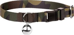 Country Brook Petz Woodland Camo Breakaway Cat Collar, Green, 8 to 12 in neck, 1/2-in wide