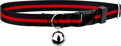 Country Brook Petz Thin Red Line Breakaway Cat Collar, Black, 8 to 12 in neck, 1/2-in wide