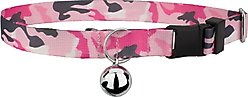 Country Brook Petz Pink & Grey Camo Breakaway Cat Collar, Pink, 8 to 12 in neck, 1/2-in wide