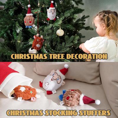 Show full view: Nocciola Christmas Squeaky Plush Toys, 3 count slide 5 of 6