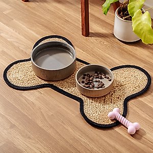 Park Life Designs Loxely Jute Dog Food Mat, Black