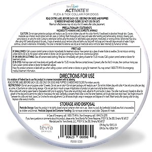 TevraPet Activate II Flea & Tick Collar for Small Dogs, 2 Collars (12-mos. supply)