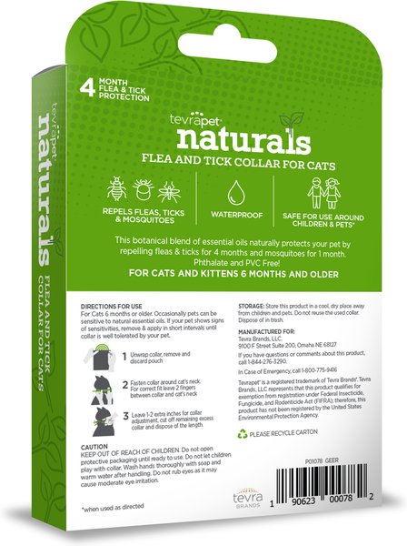 Show full view: TevraPet Naturals Flea & Tick Collar for Cats, 1 Collar (4-mos. supply) slide 2 of 5