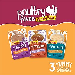 Friskies Poultry Favorites Variety Pack Lickable Gravy Cat Food Complement, case of 8 slide 2 of 9