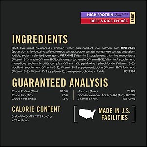 Purina Pro Plan Sport Development Puppy High Protein Beef & Rice Entrée & Chicken & Rice Entrée Variety Pack Wet Dog Food, 13-oz can, case of 12