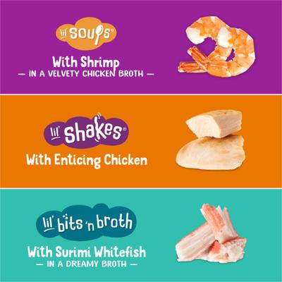 Show full view: Friskies All-Star Favorites Variety Pack Lickable Gravy Cat Food Complement, case of 8 slide 5 of 12