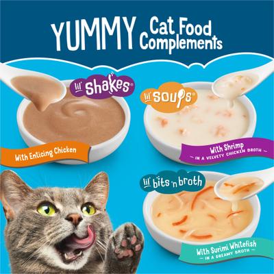 Show full view: Friskies All-Star Favorites Variety Pack Lickable Gravy Cat Food Complement, case of 8 slide 4 of 12