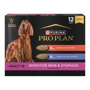 Purina Pro Plan Adult Sensitive Skin & Stomach Salmon & Lamb Wet Dog Food, 13-oz can, case of 12