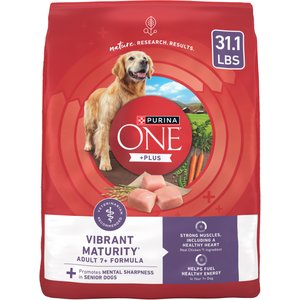 Purina ONE SmartBlend Vibrant Maturity 7+ Formula Adult Premium Dry Dog Food, 31.1-lb bag