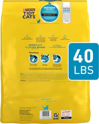 Show full view: Tidy Cats Instant Action Non-Clumping Clay Cat Litter, 40-lb bag slide 3 of 12