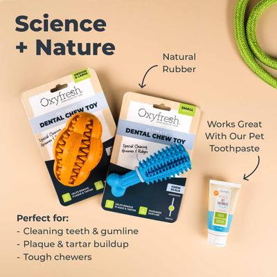 Show full view: Oxyfresh Natural Rubber Dog Dental Chew Toy, Orange, Large slide 7 of 11