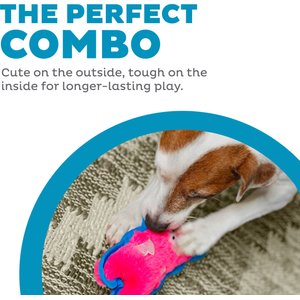 Outward Hound Durablez Tough Plush Dog Toy, Pink, X-Small