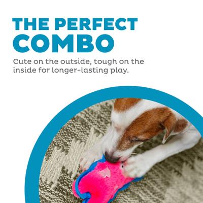 Show full view: Outward Hound Durablez Minis Pig Tough Squeaky Dog Plush Toy, Pink, X-Small slide 2 of 11