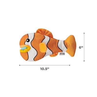 Show full view: Outward Hound Big Mouthz Interactive Plush Puzzle with Treat Ball, Clown Fish Dog Toy, Orange slide 8 of 11