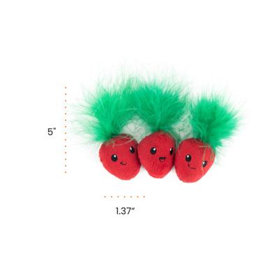 Show full view: Catstages Strawbabies Kicker Cat Plush with Catnip, Red, 3 count slide 9 of 11