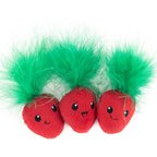 Catstages Strawbabies Kicker Cat Plush with Catnip, Red, 3 count