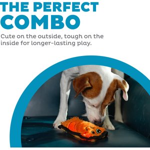 Outward Hound Durablez Tough Plush Dog Toy, Orange, X-Small