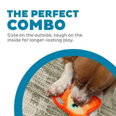 Show full view: Outward Hound Durablez Minis Fox Tough Squeaky Dog Plush Toy, Orange, X-Small slide 2 of 9