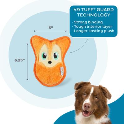 Show full view: Outward Hound Durablez Minis Fox Tough Squeaky Dog Plush Toy, Orange, X-Small slide 3 of 9