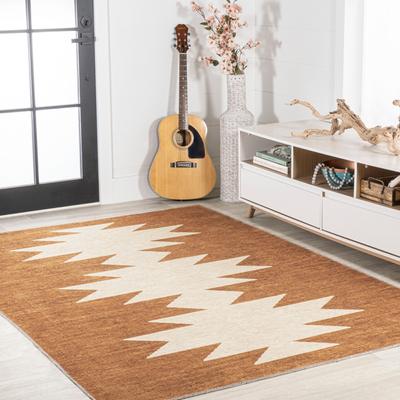 Show full view: JONATHAN Y Chayton Minimalist Geometric Machine-Washable Runner Dog & Cat Rug, Terracotta/Cream, 5 x 8-ft slide 7 of 9