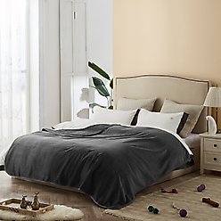 Allisandro Waterproof Reversible Blanket Bed Protector, Grey, King