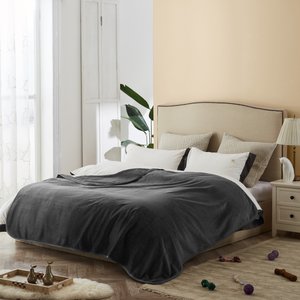 Allisandro Waterproof Reversible Blanket Bed Protector, Grey, King