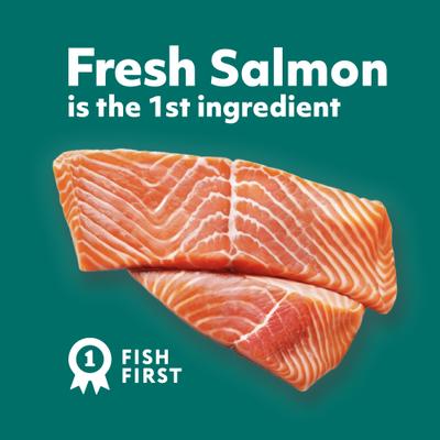 Show full view: Optimeal Indoor Health Grain-Free Tender Morsels with Real Shrimp & Salmon in Savory Sauce Adult Cat Food, 3-oz pouch, case of 12 slide 4 of 9