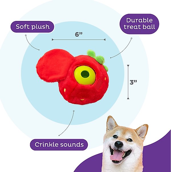 Show full view: Nina Ottosson by Outward Hound Fruity Findz Interactive Plush Puzzle Dog Toy slide 3 of 9