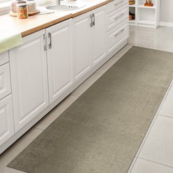JONATHAN Y Twyla Classic Solid Low-Pile Machine-Washable Dog & Cat Area Rug, Sage Green, 2 x 8-ft