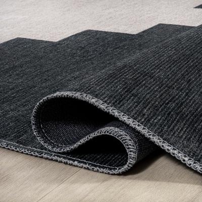 Show full view: JONATHAN Y Adriel Geometric Medallion Machine-Washable Dog & Cat Area Rug, Black/Cream, 2 x 8-ft slide 5 of 9