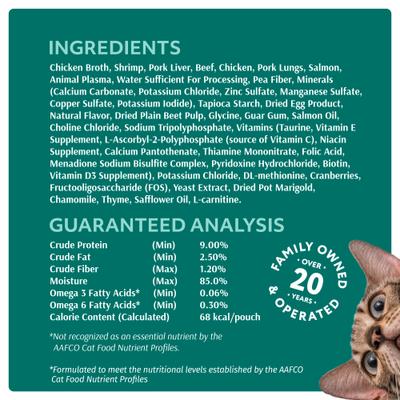 Show full view: Optimeal Indoor Health Grain-Free Tender Morsels with Real Shrimp & Salmon in Savory Sauce Adult Cat Food, 3-oz pouch, case of 12 slide 6 of 9
