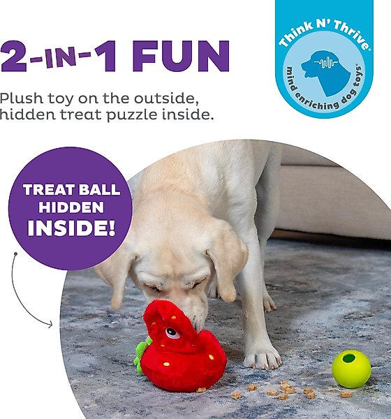 Show full view: Nina Ottosson by Outward Hound Fruity Findz Interactive Plush Puzzle Dog Toy slide 2 of 9